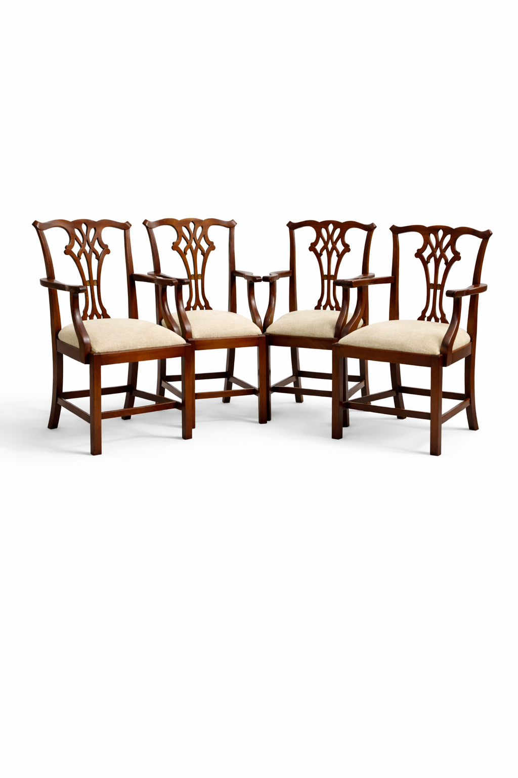 Georgian-Style Armchairs — Mahogany, c.1900 (Set of 4)