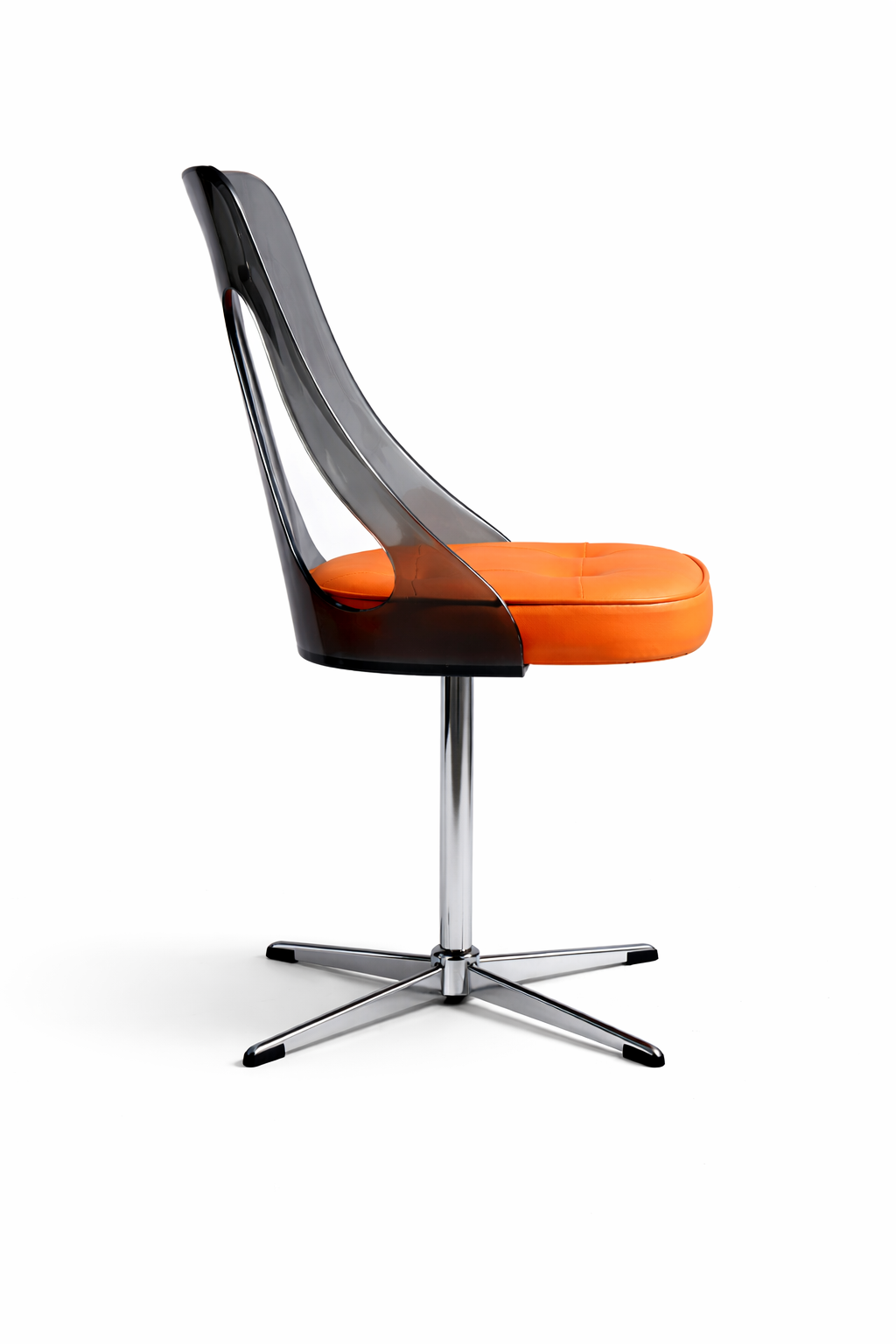 Smoked Acrylic Swivel Chairs — 1960s (Set of 4)