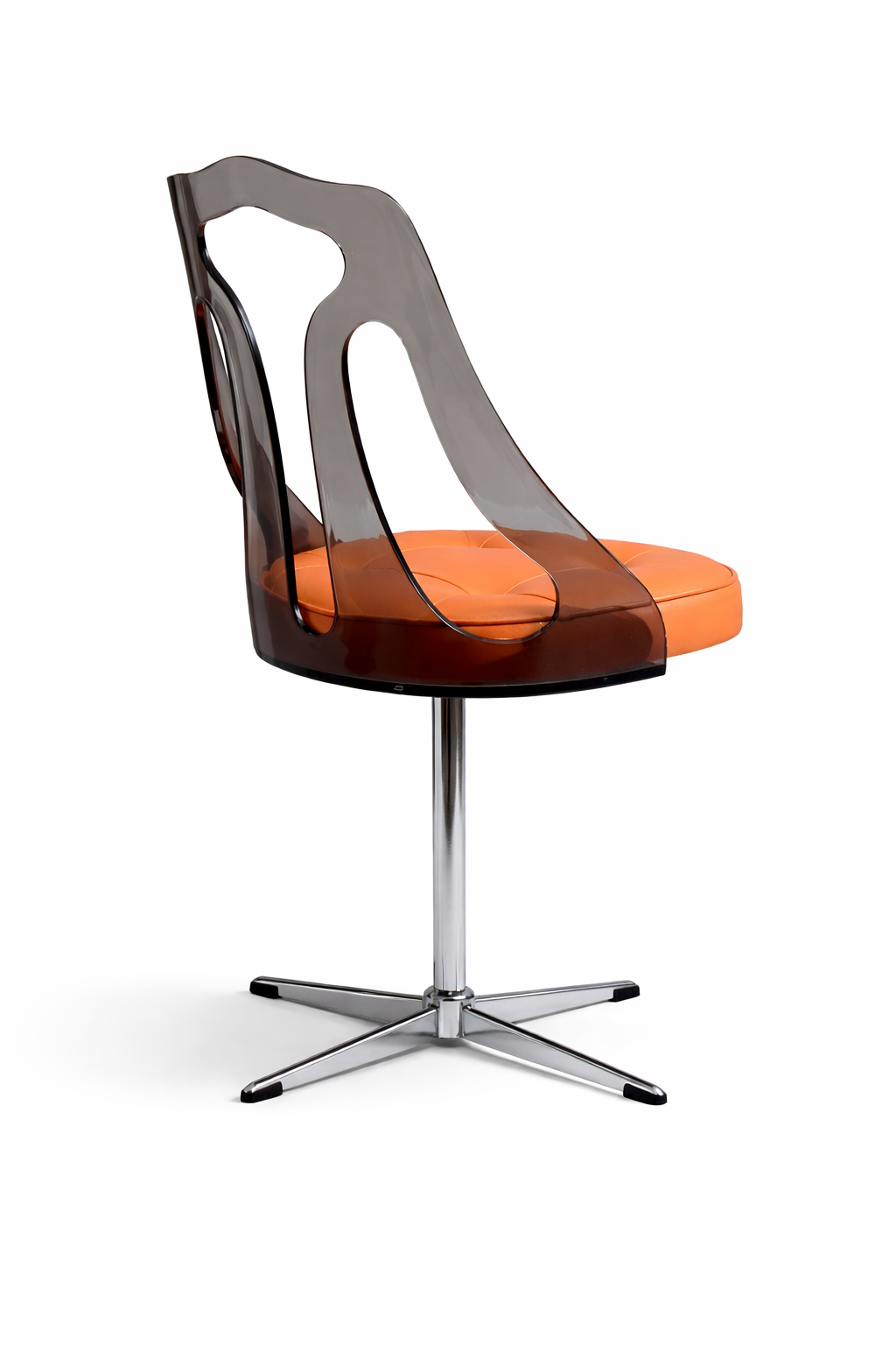 Smoked Acrylic Swivel Chairs — 1960s (Set of 4)