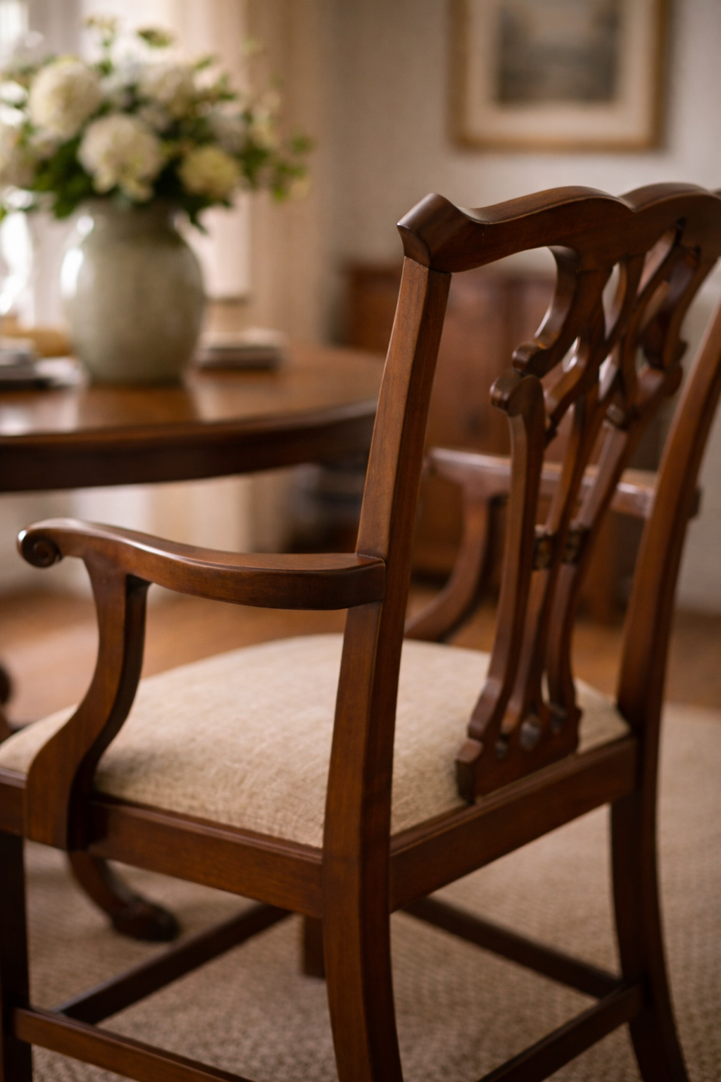 Georgian-Style Armchairs — Mahogany, c.1900 (Set of 4)