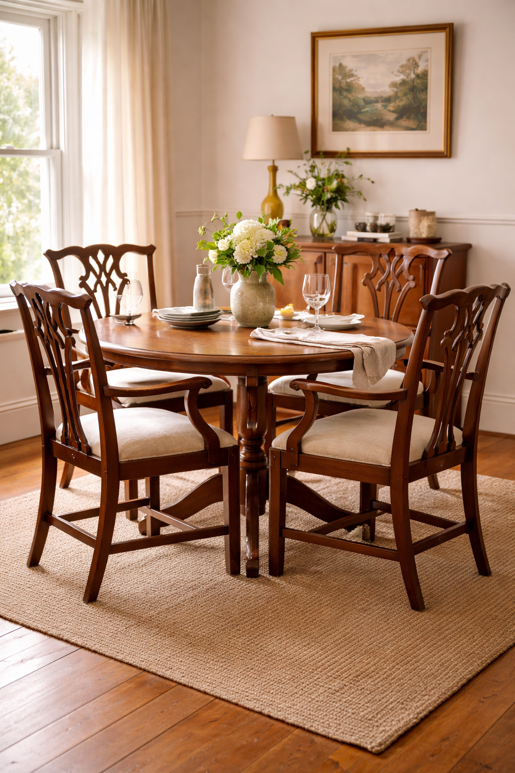 Georgian-Style Armchairs — Mahogany, c.1900 (Set of 4)